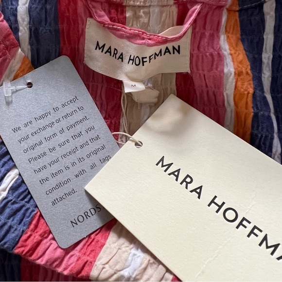 Mara Hoffman Cecilia Stripe Organic Cotton Midi Sun Dress Rainbow Multi Medium - Picture 10 of 12